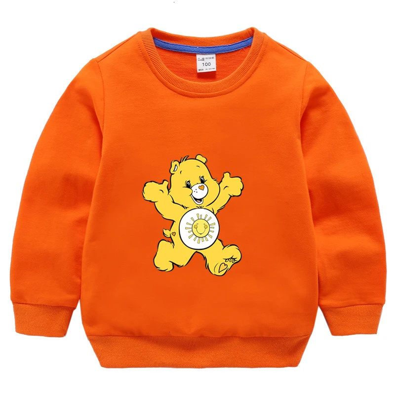 as picture Одежда для мальчиков и девочек Care Bears забавные скрещивающиеся цвет детское модное осеннее топы с круглым вырезом; футболки с изображением мультипликационных персонажей для детей футболка детская толстовка - Цвет: as picture