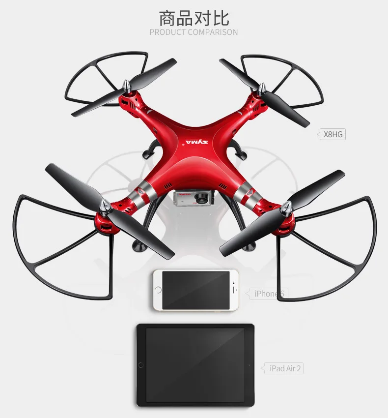 SYMA X8HC большой воздушный Дрон с камерой HD гоночный Дрон 1280P 2,4G RC вертолет в режиме реального времени трансмиссия с светодиодный светильник дроны