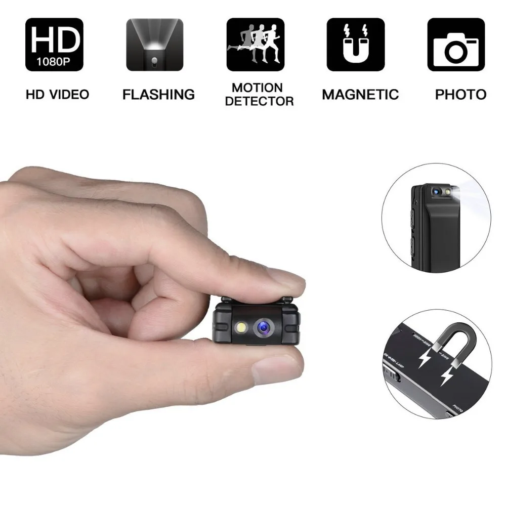 

A3 Mini Digital Camera HD Flashlight Micro Cam Magnetic Body Camera Motion Detection Snapshot Loop Recording Camcorder 1080P