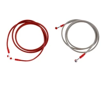 Универсальный тормоз сцепления Масляный шланг линии M10 банджо фитинг ABS пластик Плетеный, красный, серебристый(230 см