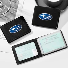 Ultra cienka 2021 nowa PU skóra Mini karta bankowa kredytowa pojemnik do przechowywania prawo jazdy uchwyt do Subaru Impreza WRX STI Subaru STI tanie tanio CN (pochodzenie) 10 6cm Uchwyty hamulca ręcznego Card package 7 6cm