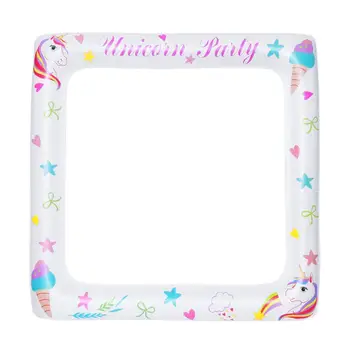 

Inflatable Frame Unicorn Frame Photo Booth Props Blow Up Party Props Party Selfie Picture Frame for Baby Shower Party (71x71cm)