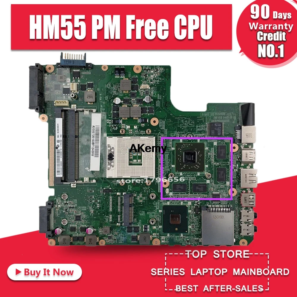 

L645 laptop motherboard For Toshiba Satellite L600 L640 L645 mainboard A000073510 DATE2DMB8F0 DDR3 HM55 PM Free CPU