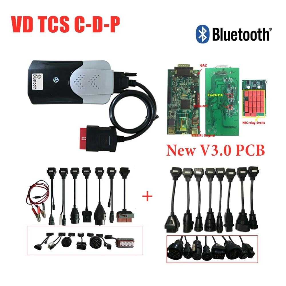 2020 VD TCS CDP 2016R0 генератор ключей с bluetooth V3 V3.0 pcb vd ds150e cdp для delicht obd obd2 Автомобильный