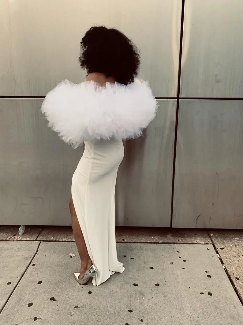 Fashion 2020 Tutu Cover Up Women Top Off The Shoulder Custom Made Tulle shawl Bridal Cover Bridal cape