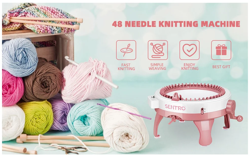 40 / 48 Needles Handmade Wool Knitting Machine Cylinder Wool Loom  Hand-knitted Sweater Hat Scarf Socks Adults Kids Sewing Tool - AliExpress