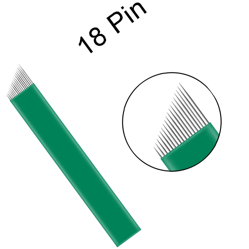 0.16mm 18 flex 0,16 мм пластинки микроблейдинг tebori иглы 9, 12, 14, 15, 18 21 16U 18U 12 U татуажные иглы для перманентного макияжа лезвие ручка-держатель игл - Габаритные размеры: 0.16mm 18 flex