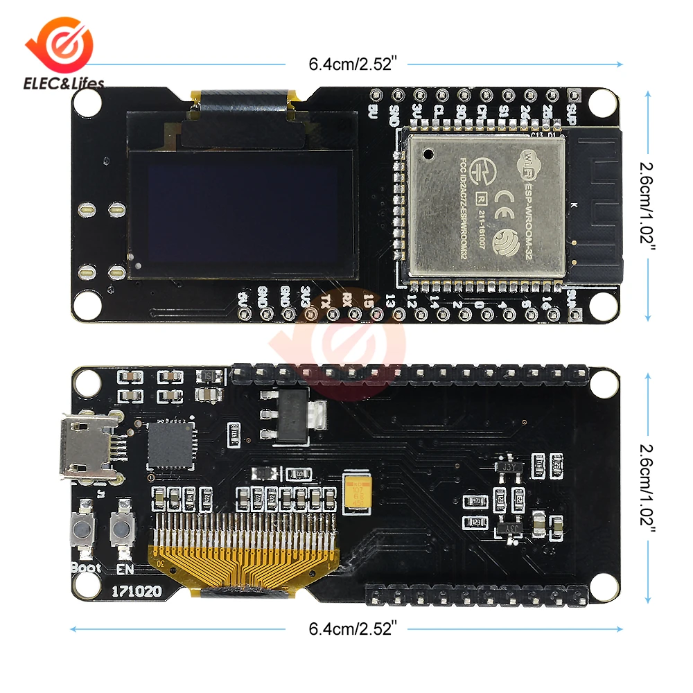 0,96 ''0,96 дюймов OLED дисплей CP2102 ESP32 ESP-32 ESP-WROOM-32 WiFi Bluetooth макетная плата модуль для Wemos D1 2,4 ГГц