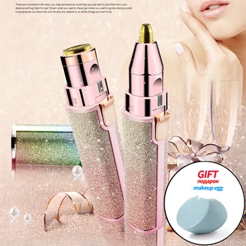 

2 In 1 Electric Eyebrow Trimmer Makeup Painless Eye Brow Epilator Mini Shaver Razors Women Portable Facial Body Hair Remover 45
