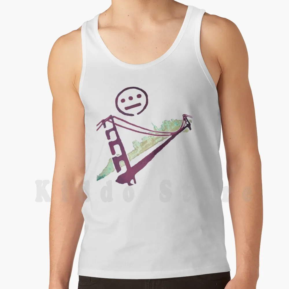 Stencil Golden Gate San Francisco Contorno Canotte Canottiera Geroglifico Senza Maniche Sf 49Ers Bay Bay Area Golden Golden