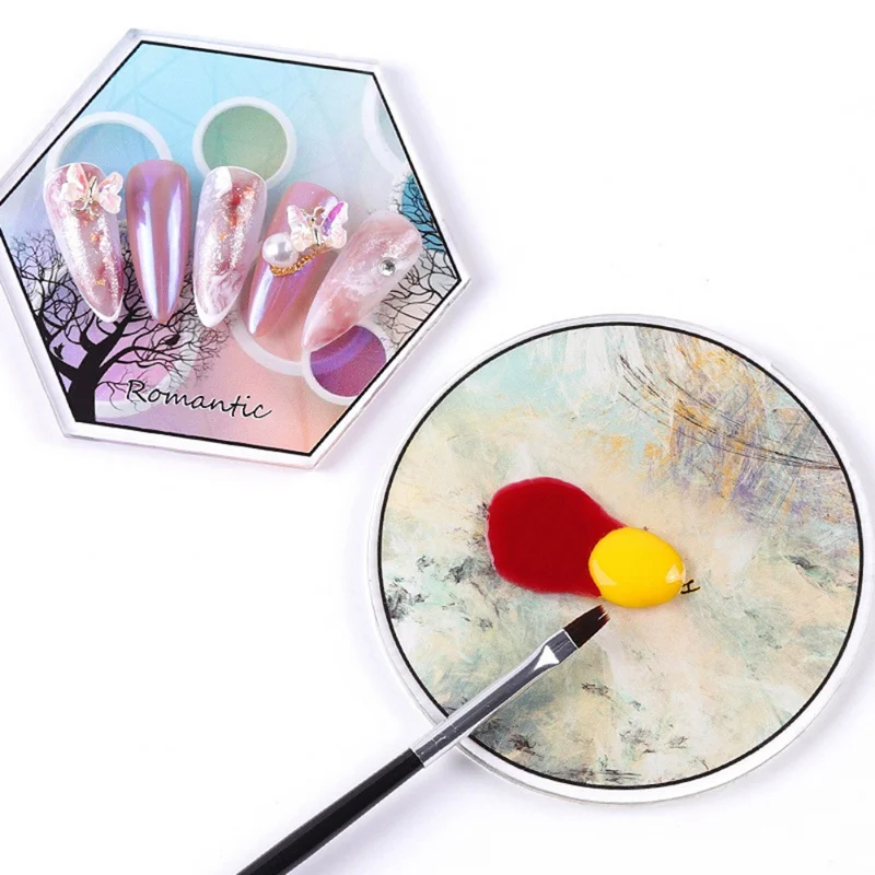 

1 Pcs Resin Stone Color Palette False Nail Tips Drawing Nail Color Palette for Nail Color Mixing Display Nail Art Equipment