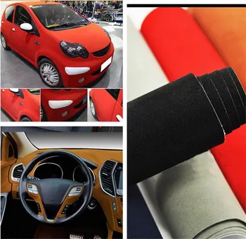 

Car Wrap Vinyl SUNICE Brown Velvet Fabric Wrap Film Interior and Exterior Easy-install Roll Film Air Bubble Free Car Accessories