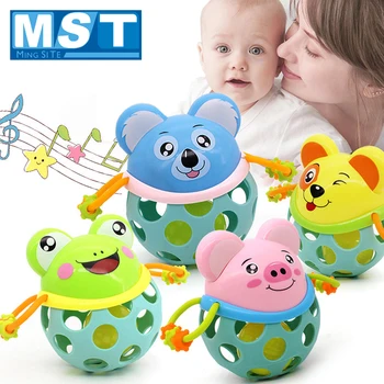 

Baby Rattles KIds Grasping Gums Ball Cartoon Animal Music Hand Bell Rattle Toys Educational Gift For Baby 0-12 Months Newborns