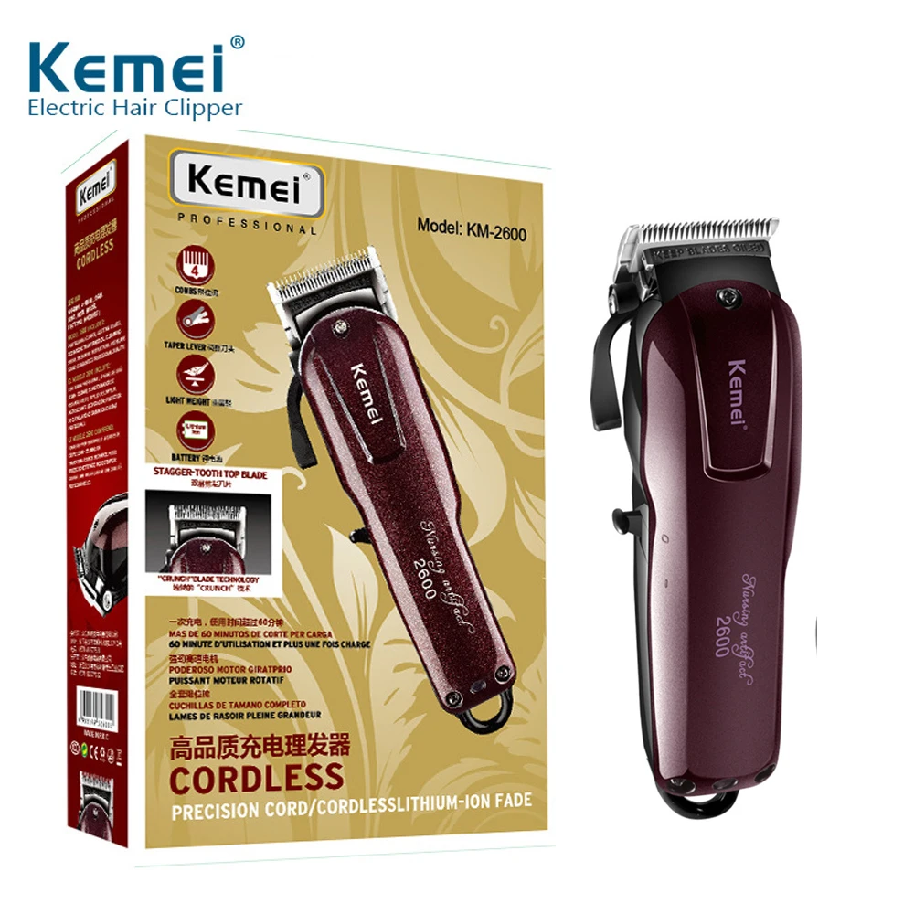 KEMEI-Professional-Electric-Hair-Trimmer-Beard-Shaver-Rechargeable-Hair-Clipper-Titanium-Knife-Hair-Cutting-Machine-KM