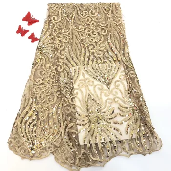 

Red 2018 African Beaded Lace Fabrics Embroidered Nigerian Guipure Lace Fabric High Quality Lace French Net Lace Fabric