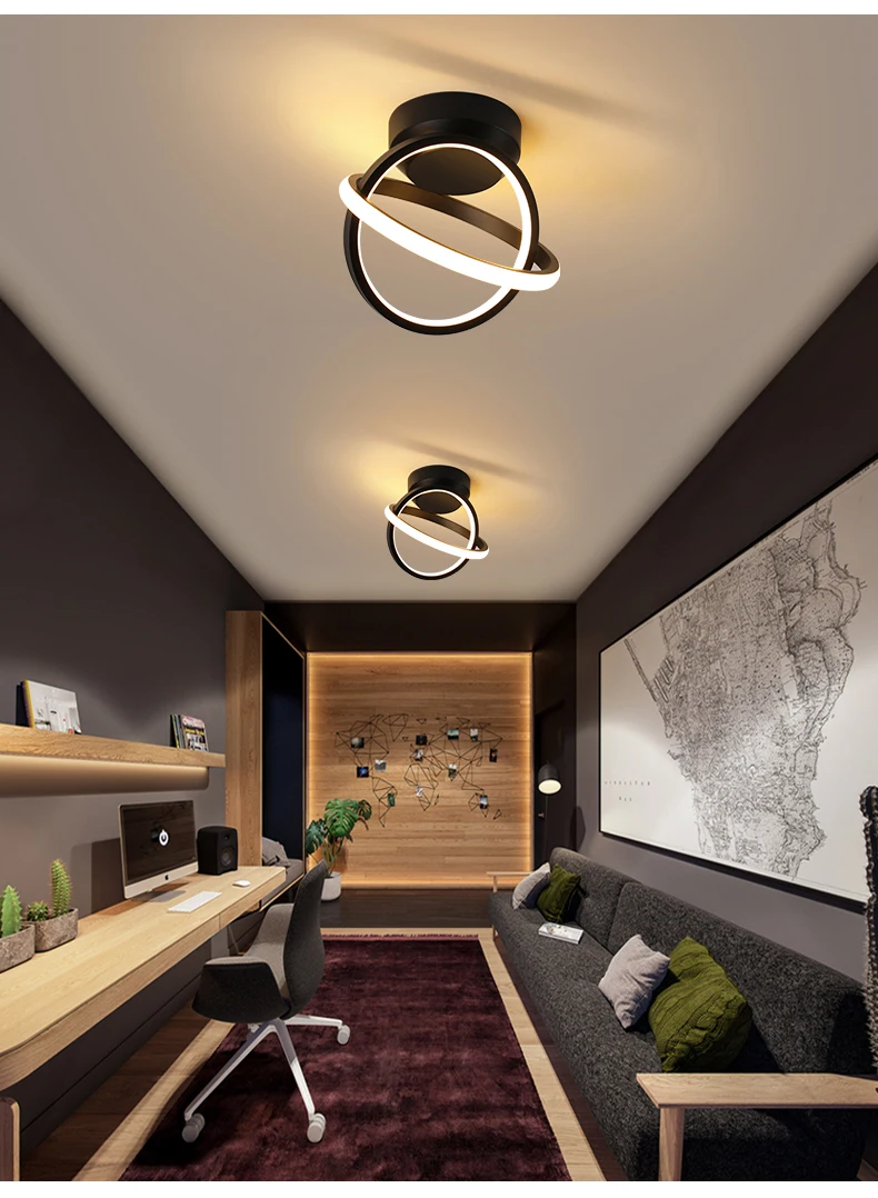 drop ceiling lights Simple Black White Ceiling Light for Home Living Room Corridor Hallway Balcony Surface Mounted Aisle Ceiling Lighting Fixtures black ceiling lights
