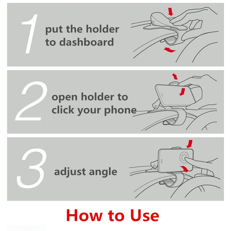Car Phone Holder Dashboard Mount Universal Cradle Cellphone Clip
