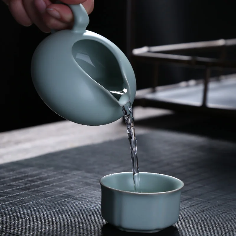 

Ru Pitcher Ceramic Gracked Glaze Tea Pitcher Tea Set Accessories Tea Pot Kung Fu Tea Set Ceramic Ru a Generation of Fat