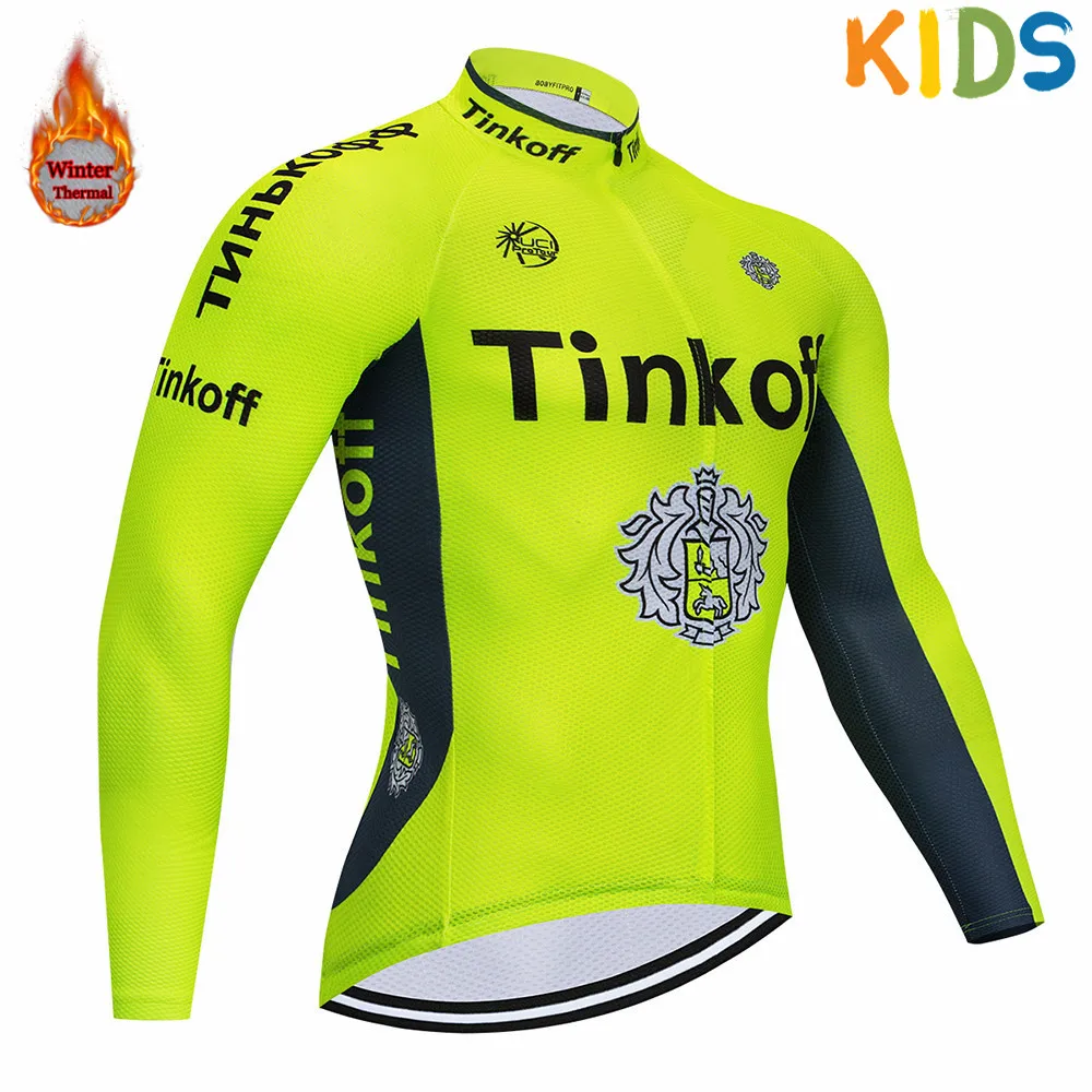 Детский комплект Tinkoff, теплая шерстяная велосипедная одежда для зимы, Джерси, одежда для велоспорта, спортивная одежда для велоспорта MTB, зимняя одежда - Цвет: 10