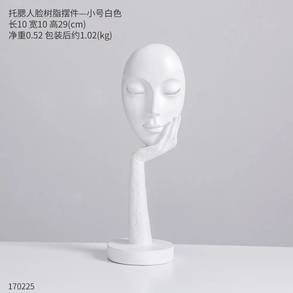 Face Statue 170224 Предметы мебели женские статуи для украшения лица аксессуары для украшения дома скульптура персонажа абстрактные изделия из смолы - Цвет: Face Statue 170224