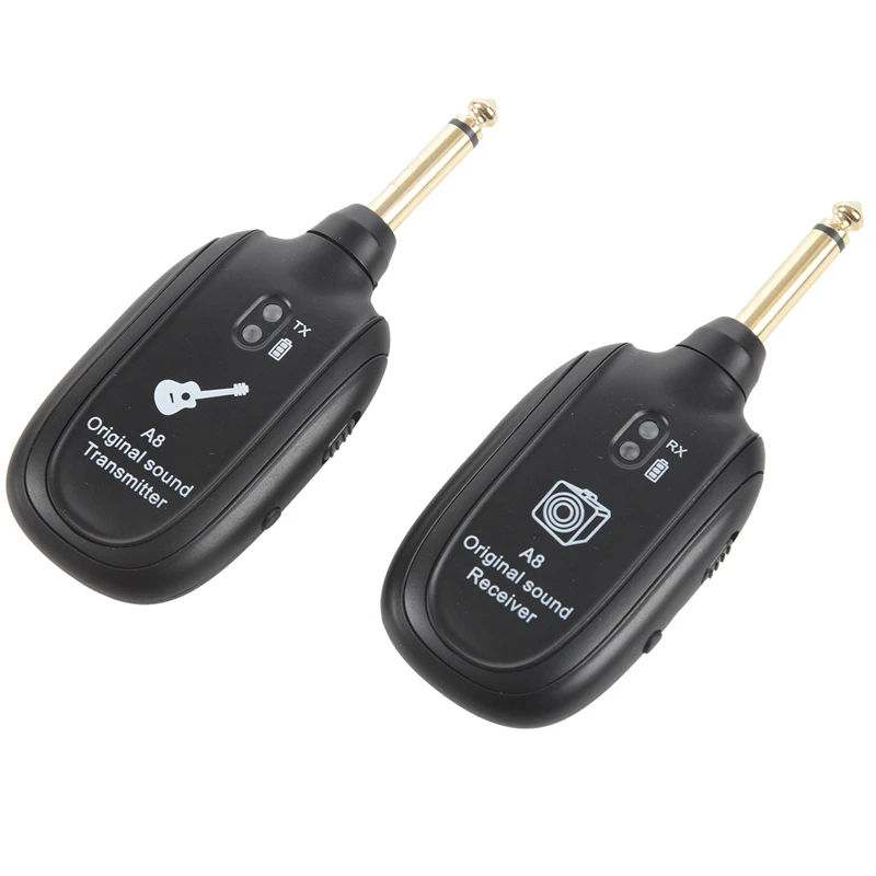 US $13.02 Guitar Transmitter Receiver UHF Guitar Wireless System Transmitter Receiver Builtin Rechargeable Transmitter Receiver Wireless