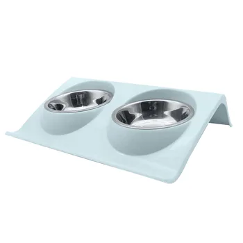 

Stainless Steel Pet Bowls Non Slip Dog Cat Feeding Bowls Z Shape Pet Feeding Tools easy to take,easy to clean LBShipping