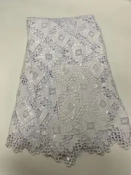 

African Lace Fabric white High Quality lace Embroidered French Lace Fabric Nigerian Water Soluble Cord Lace For Wedding FR815
