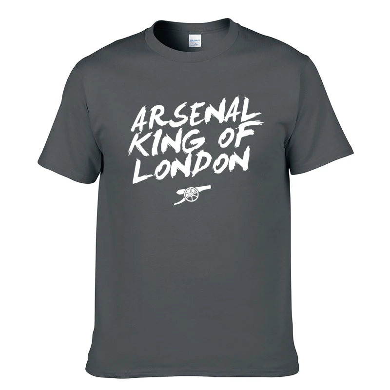 Charcoal Gray Футболка “Арсенал” King of London футболка Футбол вентиляторы Для Мужчин's Повседневное летние хлопковые футболки в стиле «хип-хоп» уличная Harajuku футболки - Цвет: Charcoal Gray