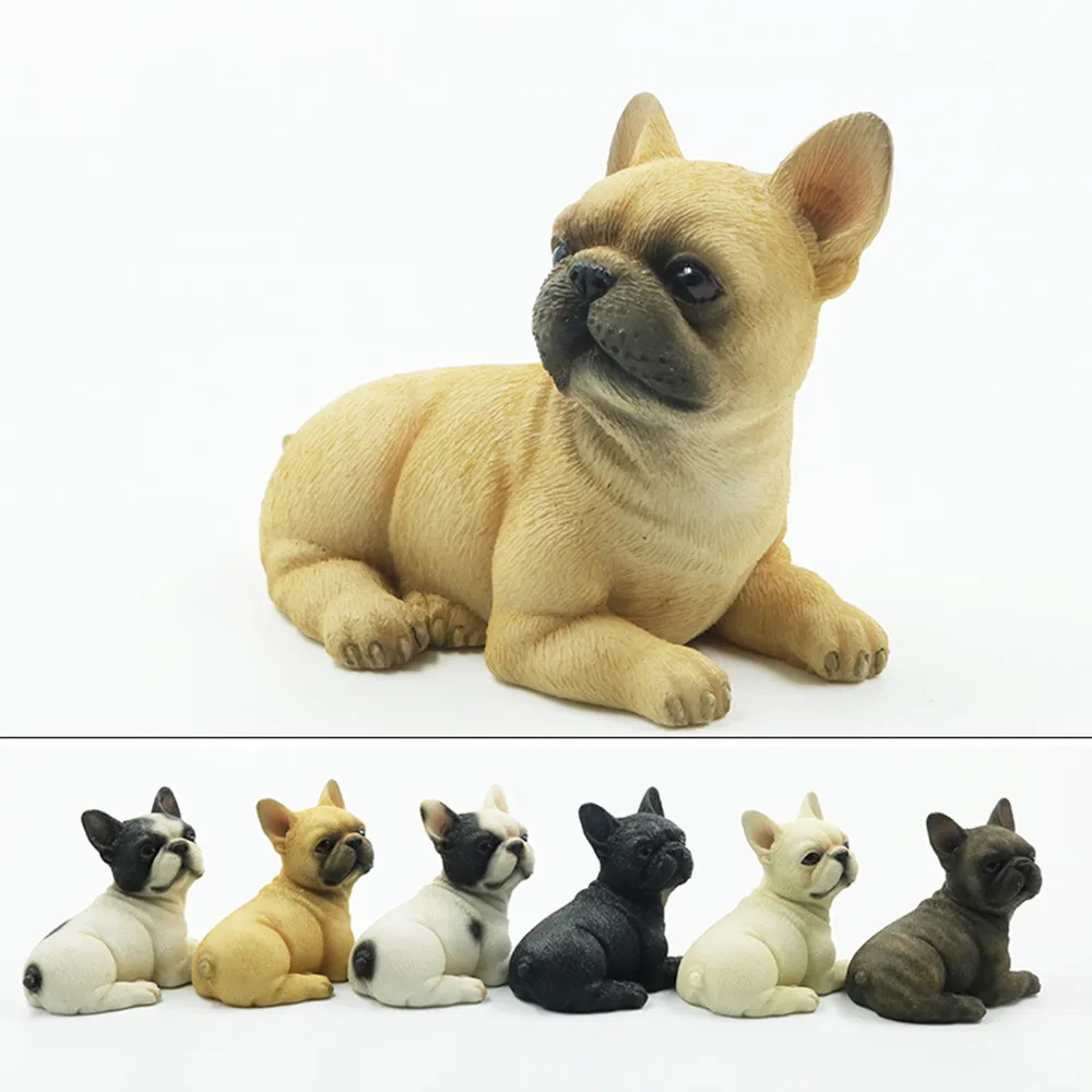 Mini French Bulldog Dog Pet Figure Animal Model Collector Toy Decoration Gift 