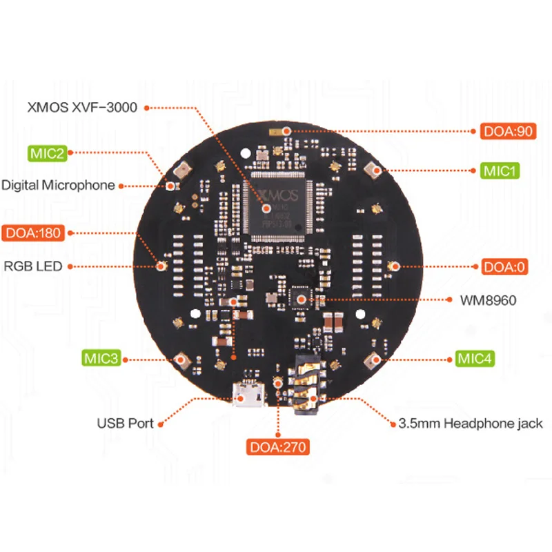 Respeaker Mic Array V2 far field microphone array AI smart voice IOT Internet of Things