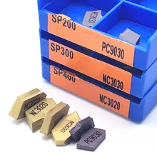 Ferramentas de torneamento sp200 sp300 sp400 pc9030, nc3020, nc3030, inserções de carboneto para ranhuras, sp 300, ferramentas de torno de torneamento