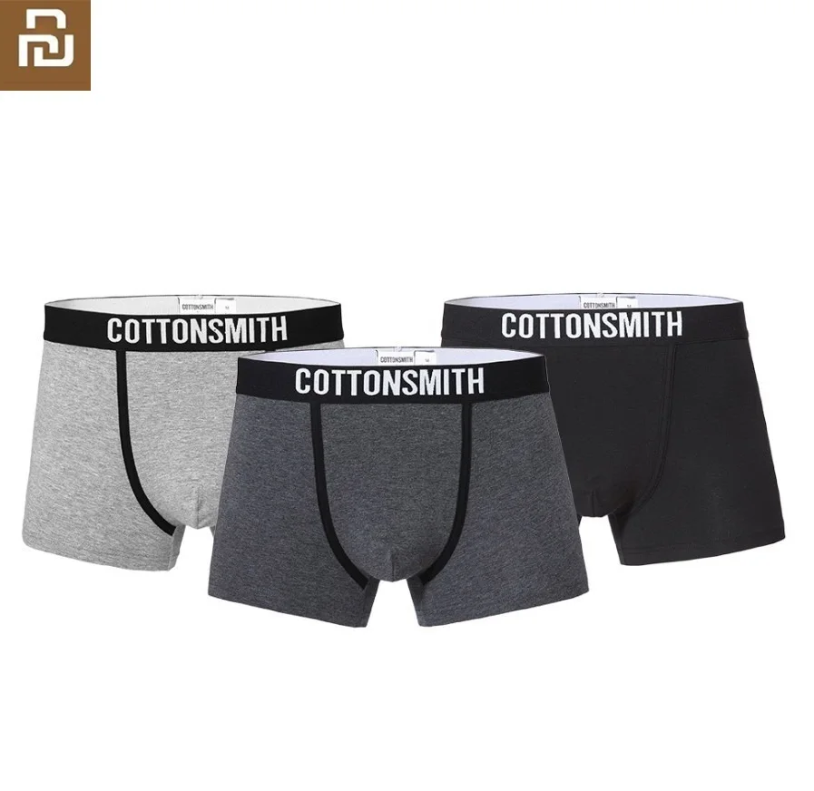 Youpin cottonsmith Cotton men underpants 3pcs knickers Boxer Soft High Stretch Mid-Waist Shorts Breathable comfort for COTTONSM afbeelding