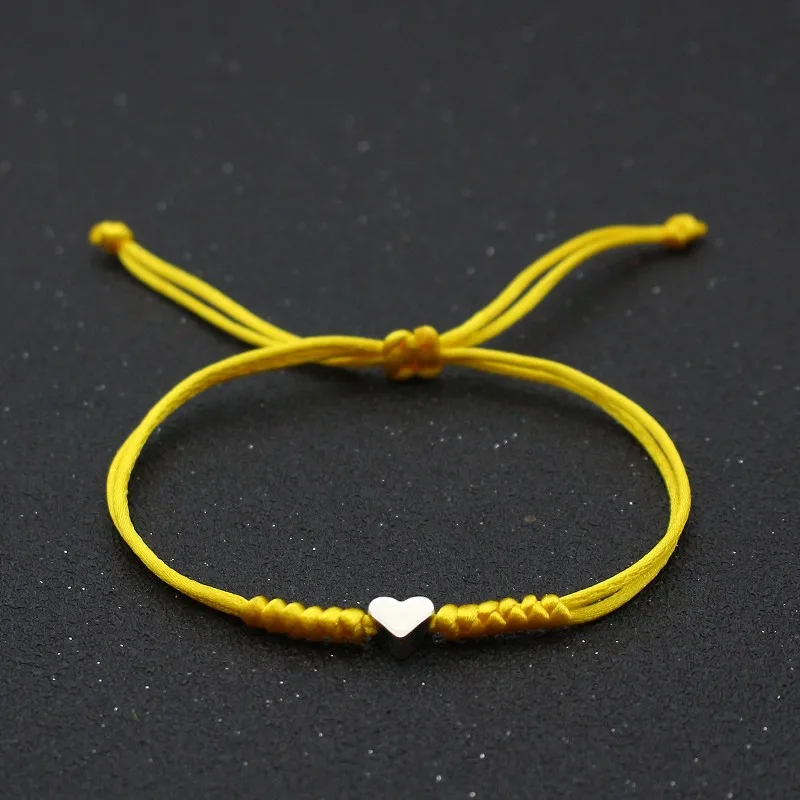 Manual Braided King Kong Knot Bracelets Couple Metal Love Heart Bracelet Men Women Friendship Lucky Bracelet Adjustable Jewelry