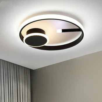 

Nordic minimalist modern art personality black round led ceiling light, suitable for dining room bedroom living room lighting
