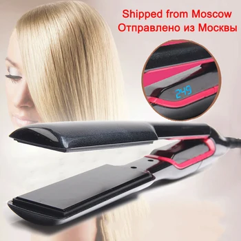 

LCD Display 2-in-1 Ceramic Coating Hair Straightener Comb Hair Curler Beauty Care Iron Healthy Beauty
