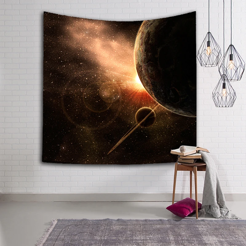 Декоративный настенный гобелен с изображением планеты, Космический узор, гобелен, настенный гобелен, одеяло, настенный художественный ковер, коврик для сна, большой размер - Цвет: Style 34