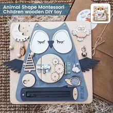 Jouets en bois Montessori à monter soi même, planche d'activités sensorielles, accessoires de motricité Fine, verrouillage des compétences, jeux de Cognition précoce 