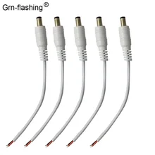 5,5x2,1 мм Соединительный Штекерный разъем постоянного тока силовой кабель Jack кабель-переходник для 5050 3528 3528 Светодиодные полосы света CCTV камера Мужской Разъем