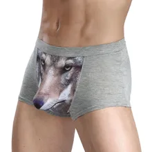 

Panties Wolf Funny Underwear Men Cotton Breathable Boxer Shorts Man Brand U Pouch Scrotum Underwear Cartoon Underpants Male