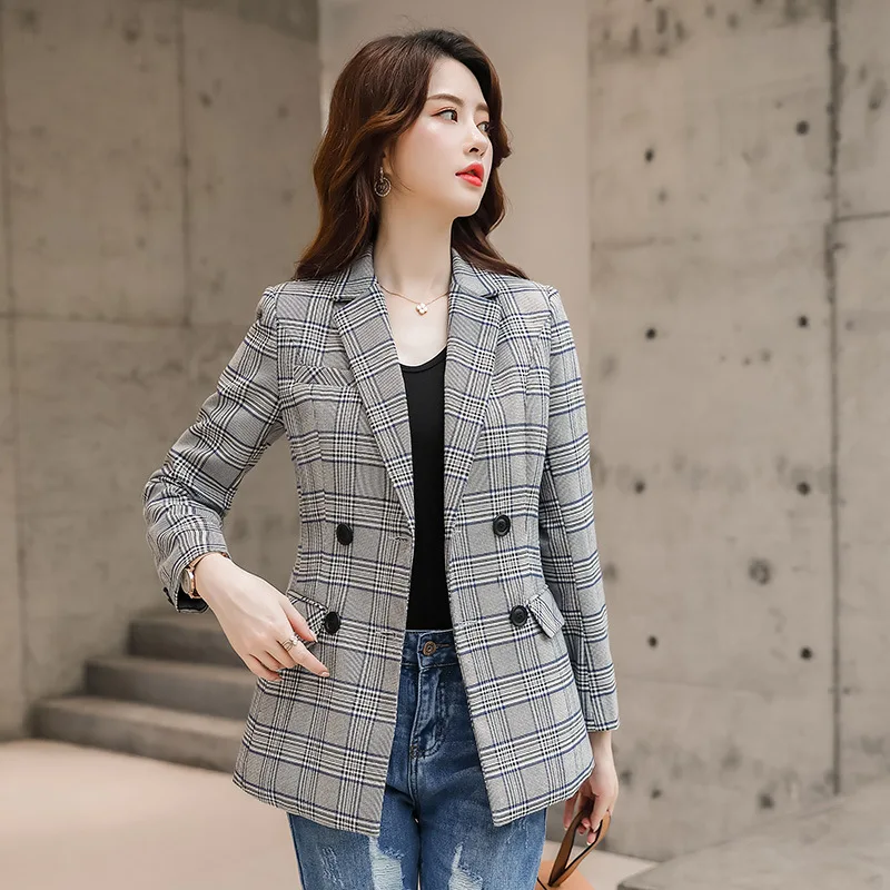 

Small Suit WOMEN'S Coat Spring And Autumn 2019 New Style Retro Plaid British Style CHIC Online Celebrity Pattern Blazer