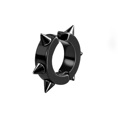 Pendientes de acero titanio para Hombre, aretes de seis espinas, joyería Punk, Clip orejas, previene alergia, 1 pieza|Pendientes de clip| -