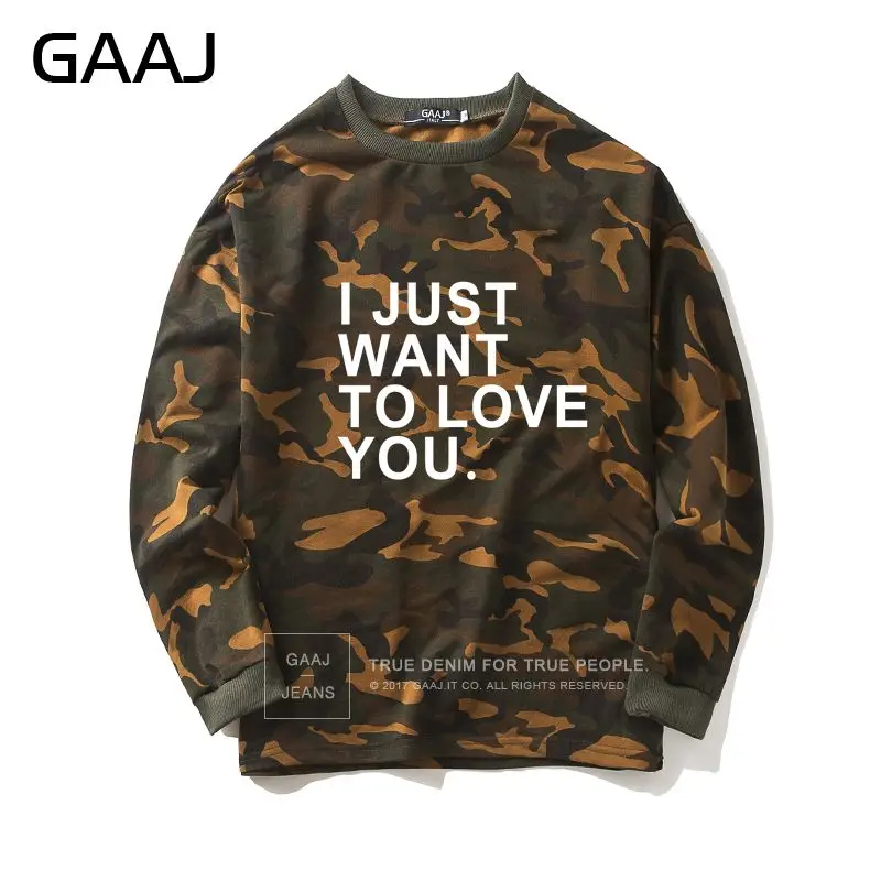 Камуфляжная Толстовка GAAJ I Just to Love You для мужчин и женщин камуфляжные пальто с