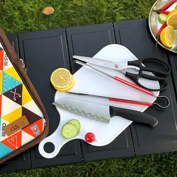 

Picnic Outdoor Portable 5 Kit Barbecue Camping Utensil Organizer Stainless Steel Hiking Camping Cookware
