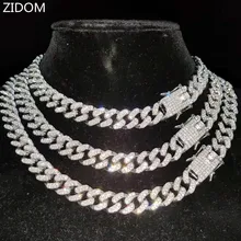  Men Women Hip hop Iced Out Bling Chain Necklace High quality 13mm width Miami Cuban Chain HipHop Necklaces Fashion Jewelry 