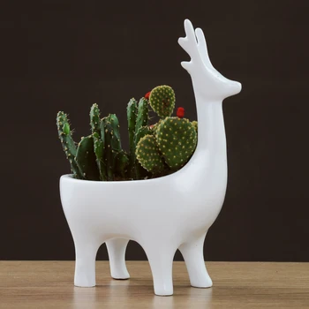 

NORDIC DEER STATUE SMALL ITEM STORAGE FLOWERPOT KEY BOX ANIMAL SCULPTURE MODERN DECORATION ACCESSORIES TABLE PIECE