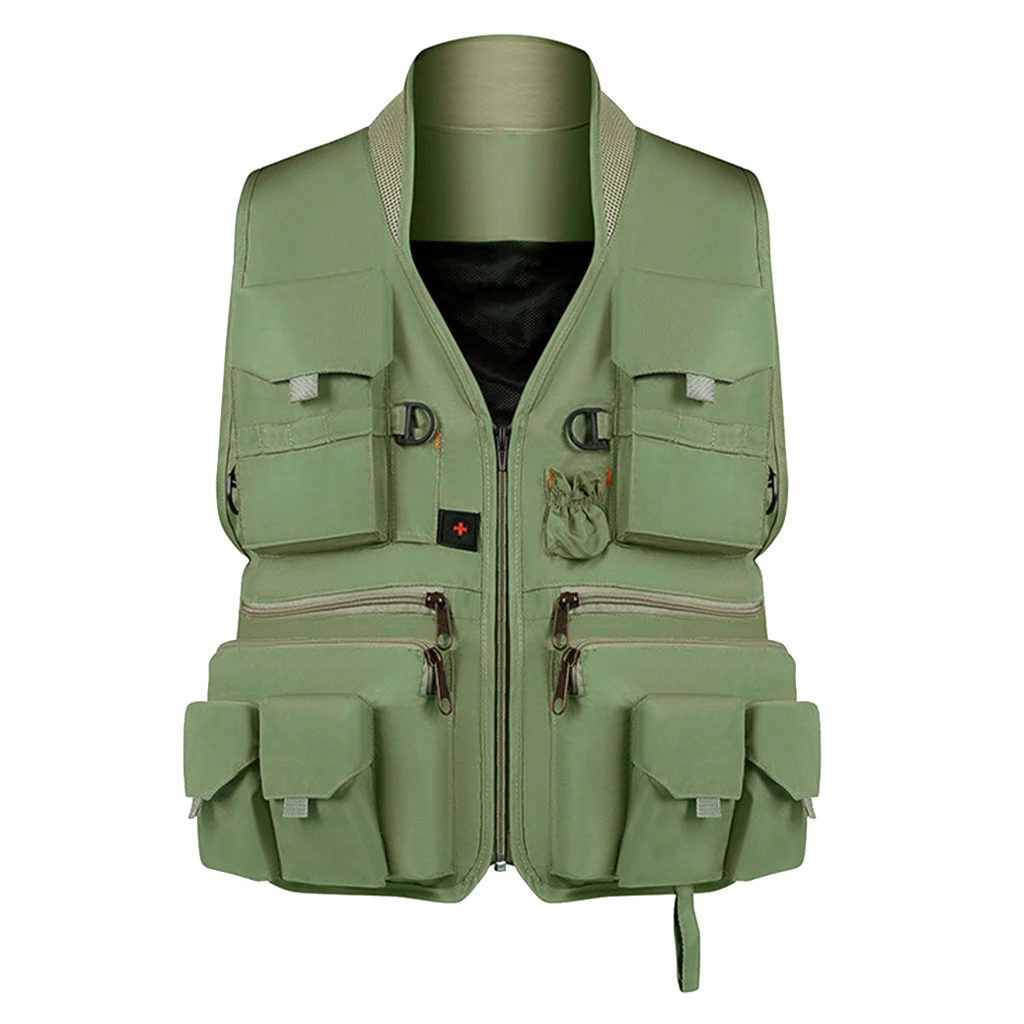Men's Fishing Vest Photography Work Multi-Pockets Outdoors Journalist's Vest Jacket
