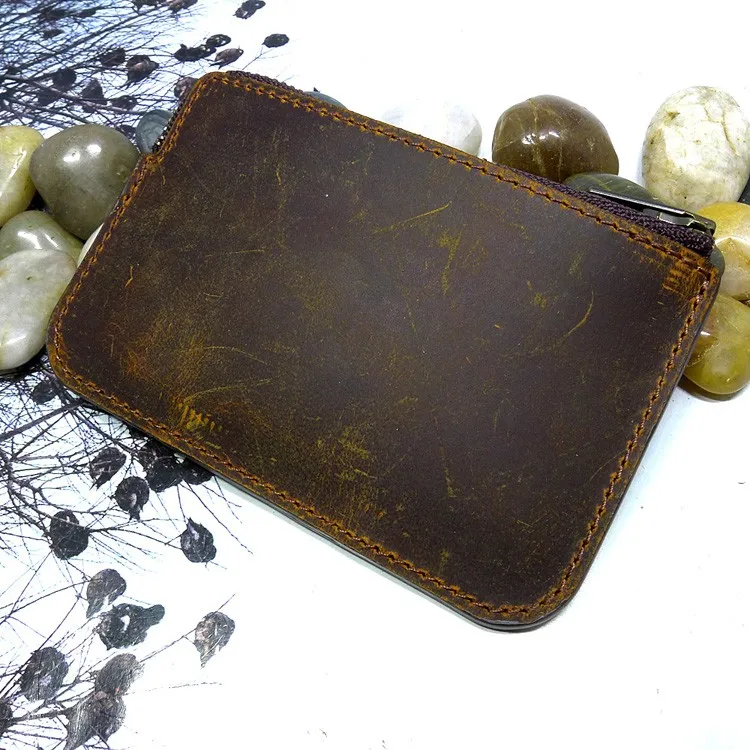 Mini Waist Bag Genuine Leather Belt Pouch Ultra Thin Fanny Pack  Small ID Cards Holder Wallet for Men LHD-K