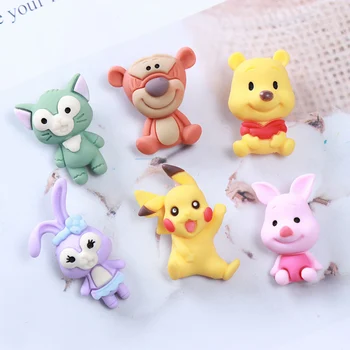 

20Pcs Cartoon Flat back Resin Cabochon Kawaii Animals Bear Tiger Fit Phone Decoration Craft Scrapbooking Hair Bows Accessories