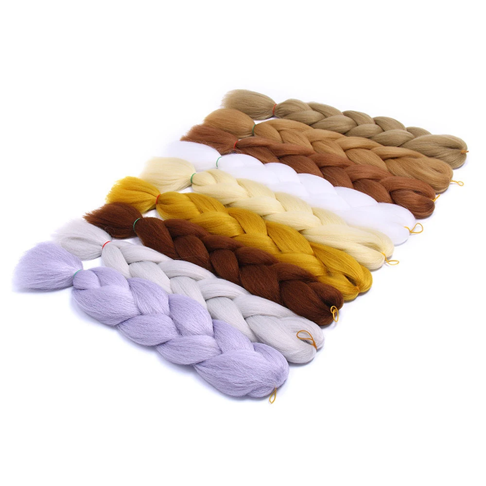 

Synthetic Braiding Hair 100g Folded 24inch Single Color Jumbo Crochet Braid Twist Hair Extensions