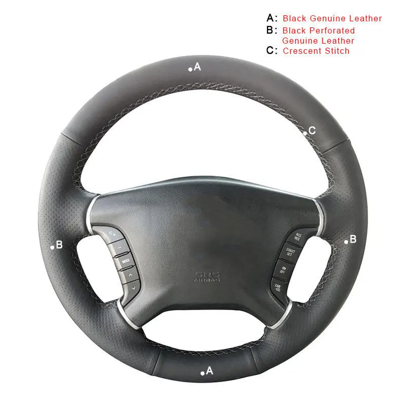 Genuine Leather Авто оплетка на руле Крышка для Mitsubishi Pajero 2007- Galant 2008-2012 аксессуары для интерьера DIY оплетка автомобиля - Название цвета: Genuine Leather